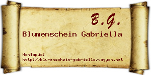 Blumenschein Gabriella névjegykártya